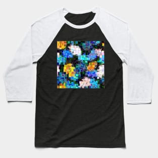 Autumn Style Glitch Mosaic Quilt Baseball T-Shirt